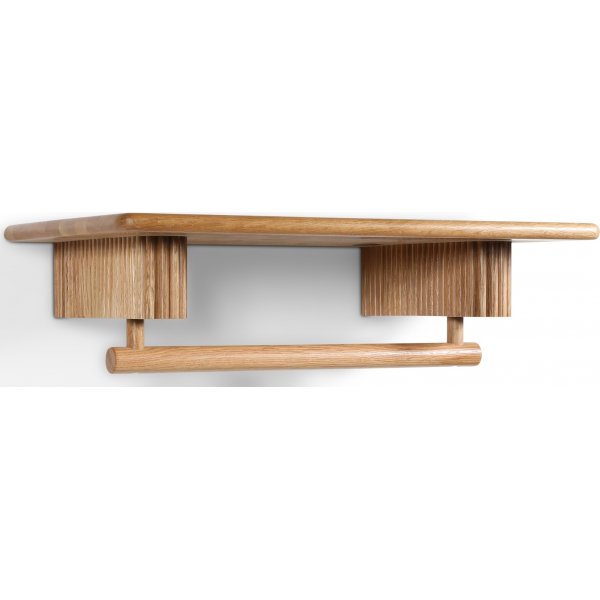 Posh hatthylla i ek med hngare 60 cm