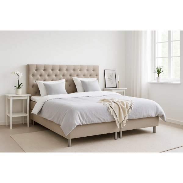 Ställbar säng 90x200 cm Fast - Beige Ställbar säng 90x200 cm Fast - Beige