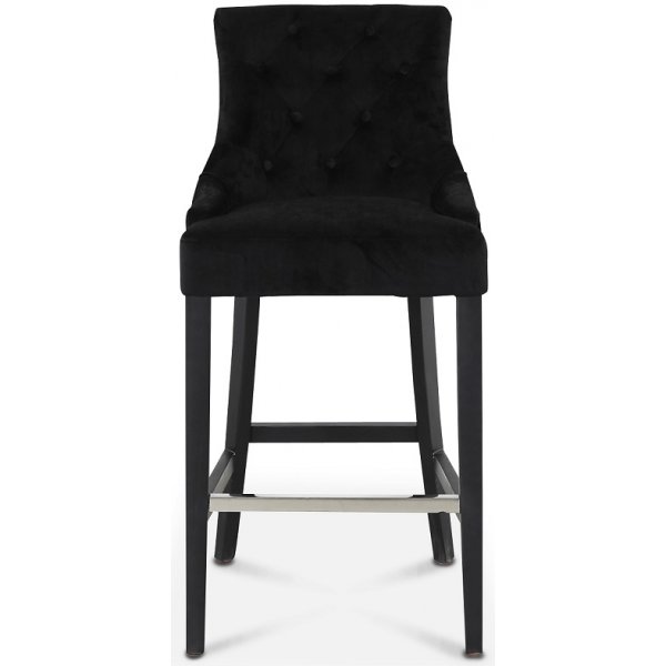 Tuva barstol med rygghandtag - Svart sammet Tuva barstol med rygghandtag - Svart sammet
