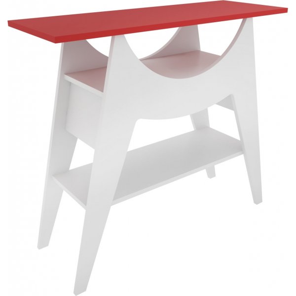 Ese avlastnigsbord 100 x 35 cm - Vit/rd