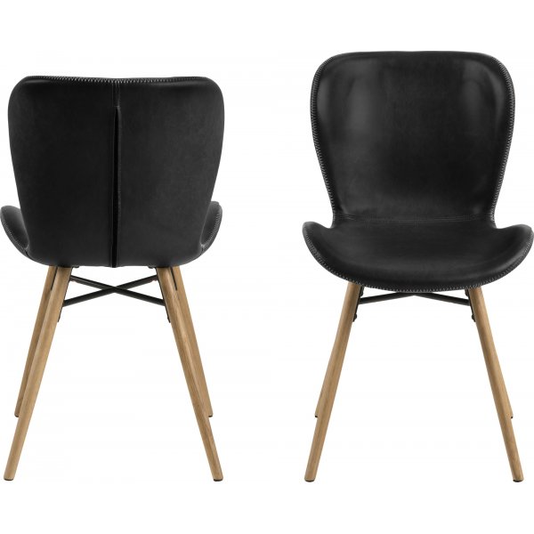 Chaise de salle  manger Batilda - PU noir/chne