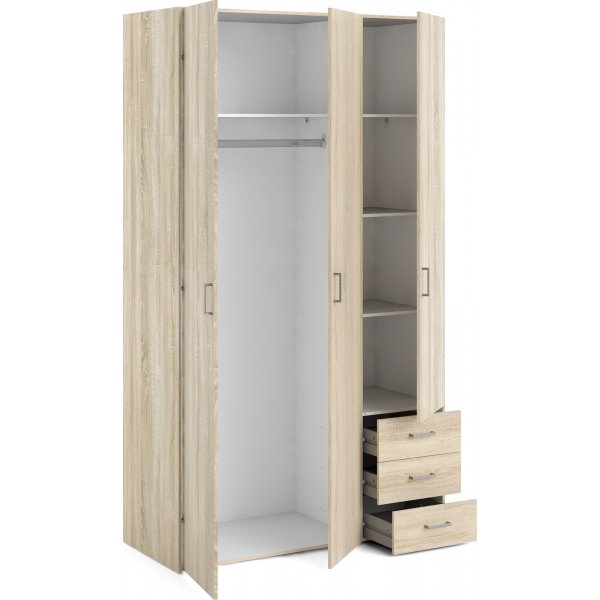 Armoire Space avec 3 portes et 3 tiroirs - Chêne Armoire Space avec 3 portes et 3 tiroirs - Chêne