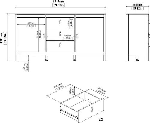 Madrid skänk - Svart Madrid skänk - Svart