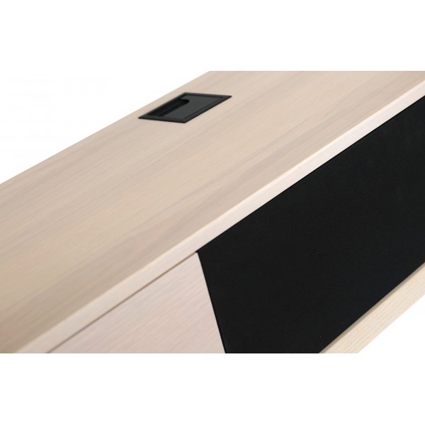 Banc média Vision 172 cm - Placage chêne pigmenté blanc Banc média Vision 172 cm - Placage chêne pigmenté blanc