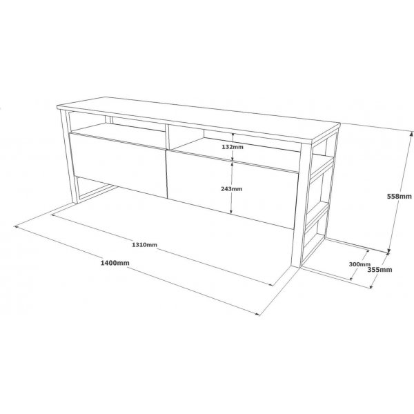 Luvio TV-bnk 11 - Silver/svart