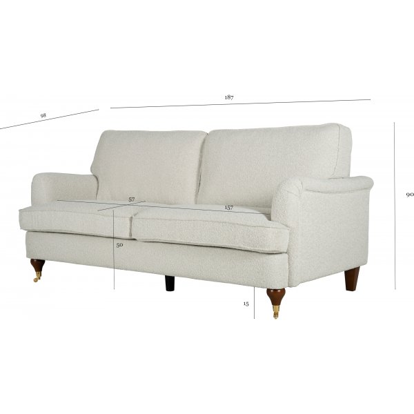 Soffa Howard 2-sits i boucl 187 cm + Textilrengring fr mbler