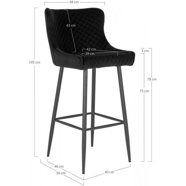 Barstol svart sitthöjd 75 cm Barstol svart sitthöjd 75 cm