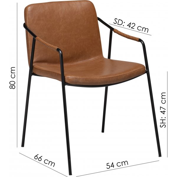 Fauteuil Boto - PU marron clair Fauteuil Boto - PU marron clair