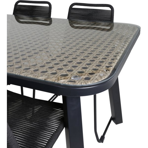 Paola utematgrupp med 6 st Lindos stolar - Svart