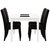 Matgrupp: Balder matbord - Vit / vit bordskiva med granitskivor- 140x90 cm + 4 st Mazzin stol - svart