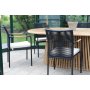 Salt utematgrupp ovalt matbord 200 cm med 6 st Skanr karmstolar - Teak/Svart
