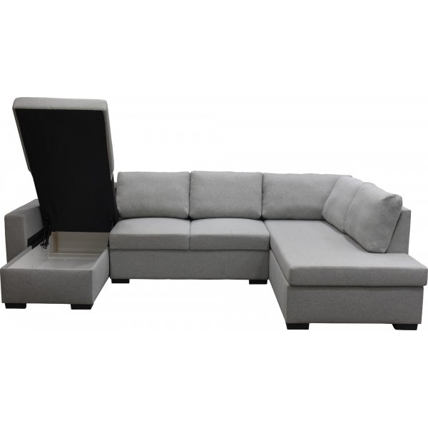 Soffa 309 cm ljusgrå - Solna + Fläckborttagare för möbler Soffa 309 cm ljusgrå - Solna + Fläckborttagare för möbler