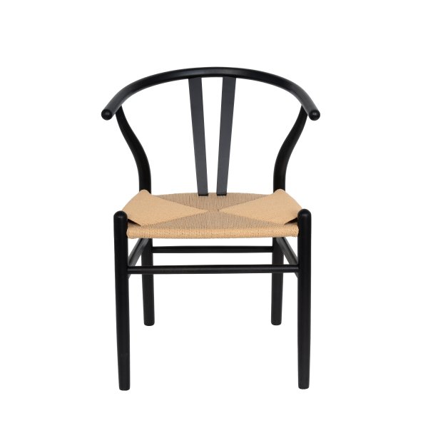 Ludvig matbord 120 cm i ek med 4st Brandon karmstol i svart med repsits