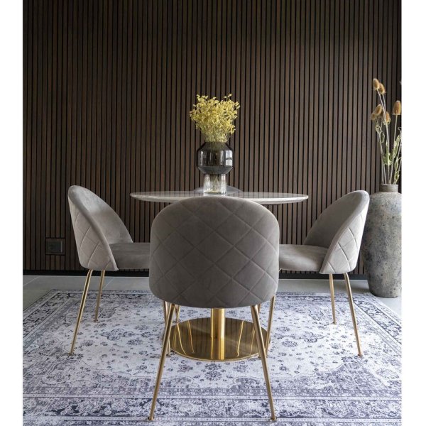 Chaise Geneve - Gris/laiton Chaise Geneve - Gris/laiton