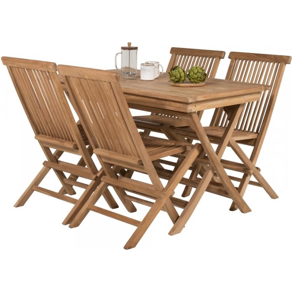 Kenya rektangulär utematgrupp med 4 st Kenya stolar - Teak Kenya rektangulär utematgrupp med 4 st Kenya stolar - Teak