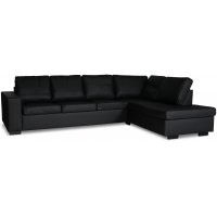 Solna soffa med öppet avslut 304 cm höger - Svart bonded leather Solna soffa med öppet avslut 304 cm höger - Svart bonded leather