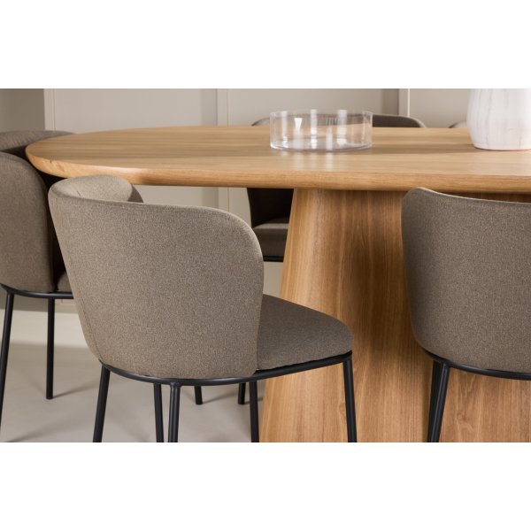 Matbord Stjrn med 6 st Edina stolar - Brun/svart + 4.00 x Mbeltassar