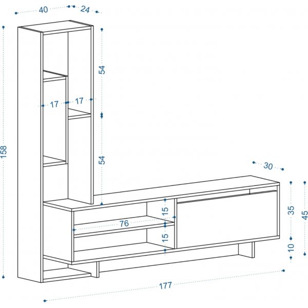 Banc multimdia Larissa - Chne saphir