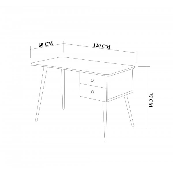 Balbina skrivbord 120x60 cm - Furu/vit