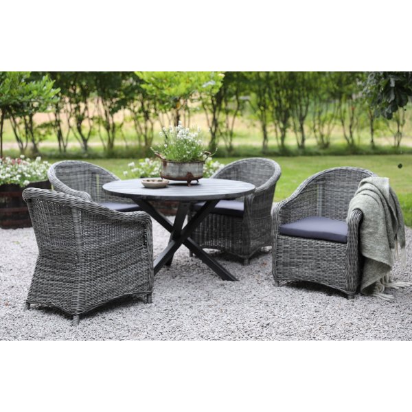 Matgrupp Mercury: Scottsdale runt bord i Shabby Chic gr inklusive 4 st Mercury light ftljer gr konstrotting