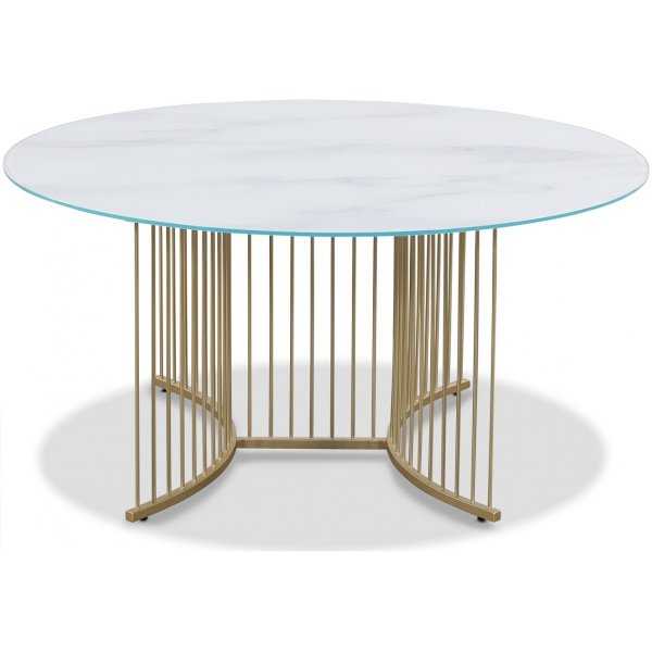 Tiffany Falcon soffbord 100 cm - Mssing / Vitt marmorglas