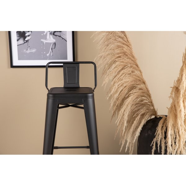 Tabouret de bar plat Tempe - Noir