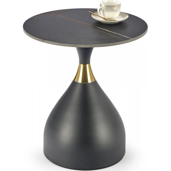 Scalita salontafel Ø50 cm - Zwart marmer/zwart/goud Scalita salontafel Ø50 cm - Zwart marmer/zwart/goud