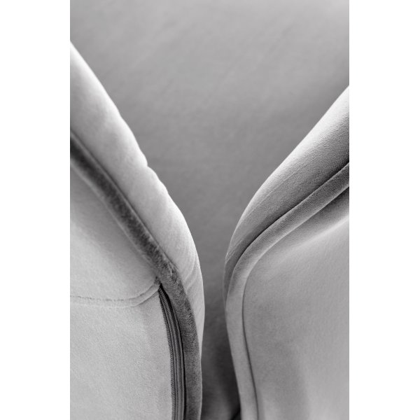 Chaise de bureau Run en velours gris Chaise de bureau Run en velours gris