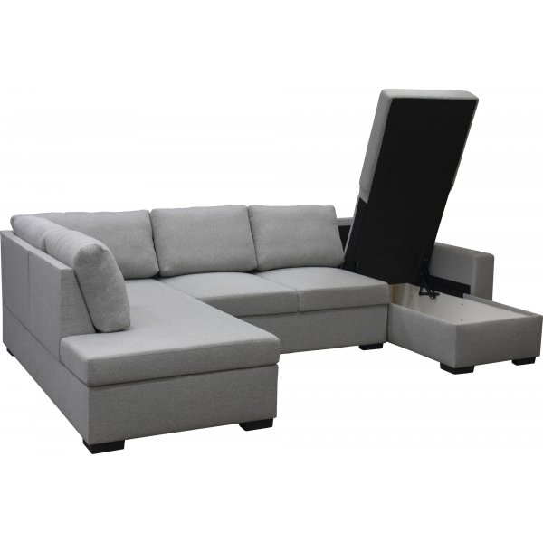 Soffa 309 cm ljusgrå - Solna + Fläckborttagare för möbler Soffa 309 cm ljusgrå - Solna + Fläckborttagare för möbler