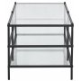 Tiffany Inca soffbord 120 x 51 cm - Svart / Glasskiva + Textilskydd fr mbler