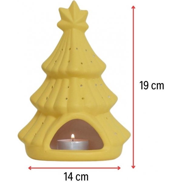 Lanterne bougie sapin de Noël - Jaune Lanterne bougie sapin de Noël - Jaune