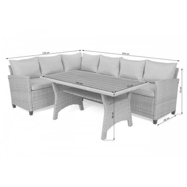 Lagos Hrnsoffa med bord i konstrotting - Natur