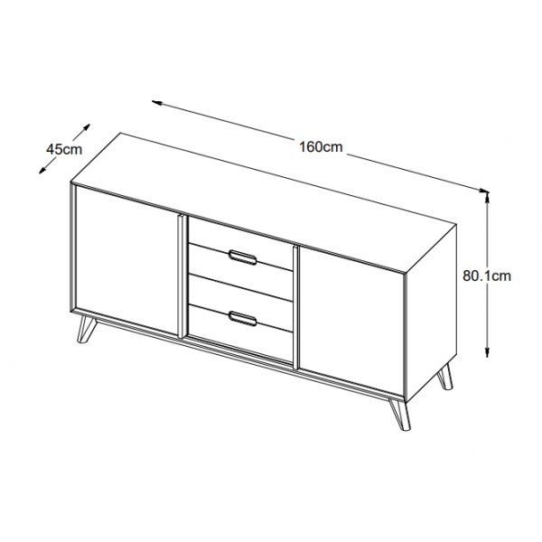 Buffet Bito en chne huil 160 cm