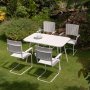 Holmsund matgrupp; bord 120x80 cm med 4 st stolar - vit