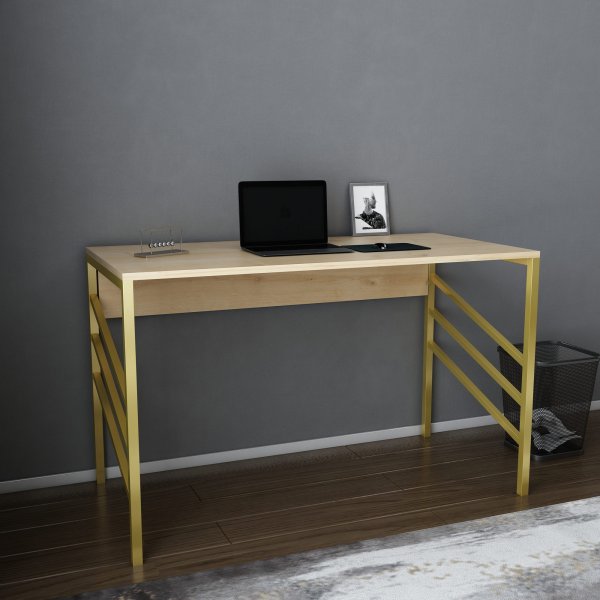 Josephine skrivbord 120 x 60 cm - Guld/ek Josephine skrivbord 120 x 60 cm - Guld/ek