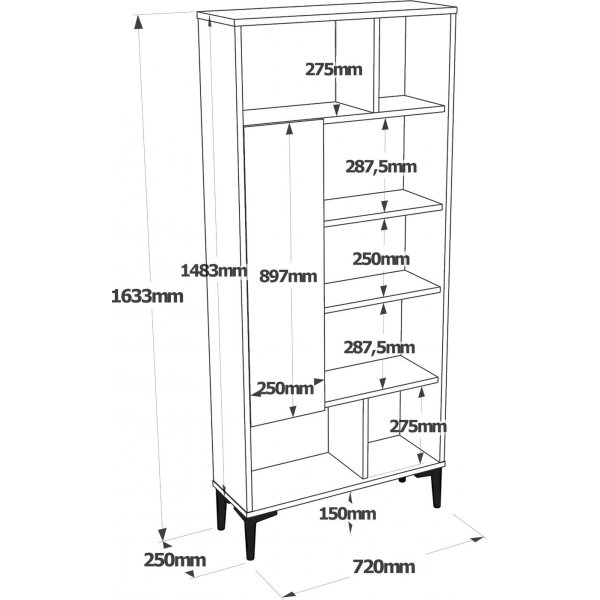 Aristo bokhylla - Felt/antracit