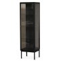 Revel vitrinskp 140x40 cm - Svart / Glas