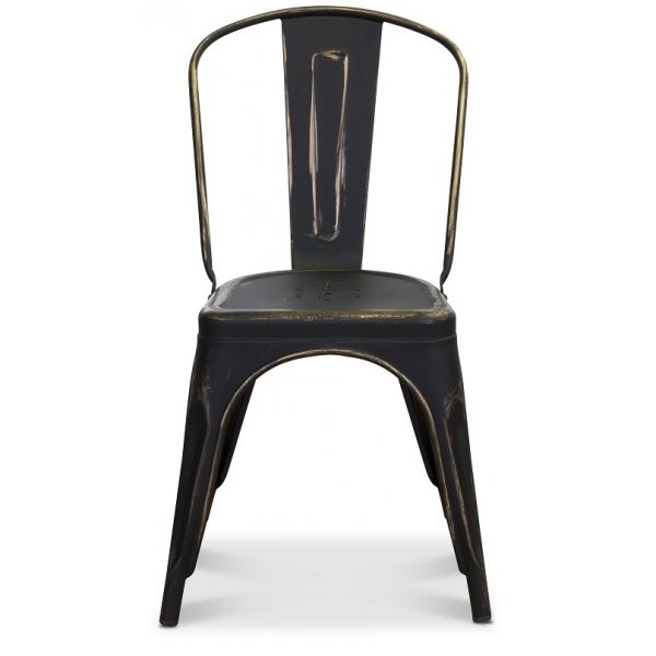 Plåtstol Le Mans - Svart/Guld borstad Plåtstol Le Mans - Svart/Guld borstad