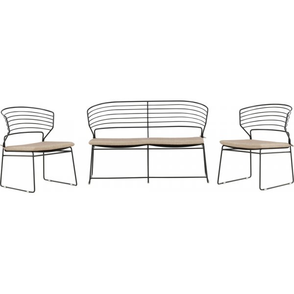 Groupe de canapés Milano - Noir/Beige sable Groupe de canapés Milano - Noir/Beige sable
