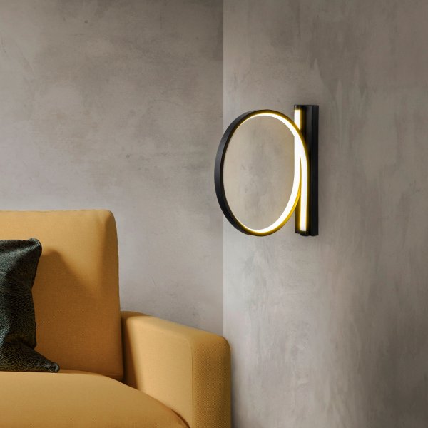 Haldur wandlamp loop - Zwart