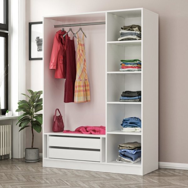 Rizada garderob 135x52x210 cm - Vit Rizada garderob 135x52x210 cm - Vit
