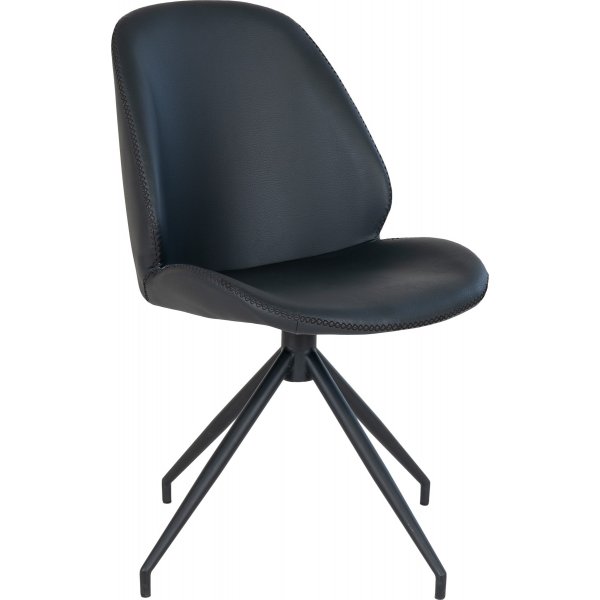 Chaise de salle  manger pivotante en PU noir