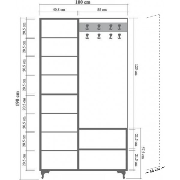 Inci 200 hallmbel i ljus ek