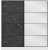 Kapusta garderob med spegeldrr, 180 x 52 x 190 cm - Vit/svart