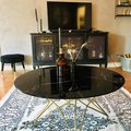 Kundbild Svart glasskiva med marmormönster - 90x48 cm: Fantastiskt fint bord, som känns...