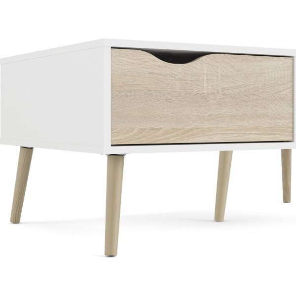Oslo soffbord 99 x 39 cm - Vit/ek Oslo soffbord 99 x 39 cm - Vit/ek