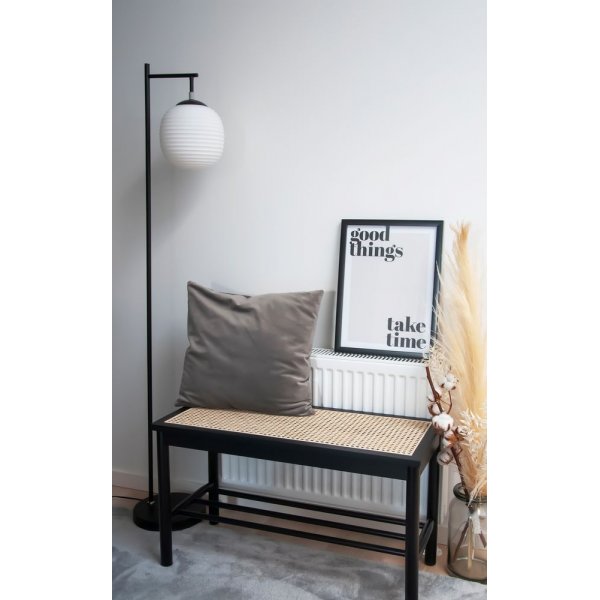 Rille golvlampa - Svart/opalvit Rille golvlampa - Svart/opalvit