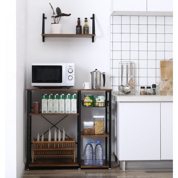 Étagère de cuisine Caspar - Marron/noir Étagère de cuisine Caspar - Marron/noir