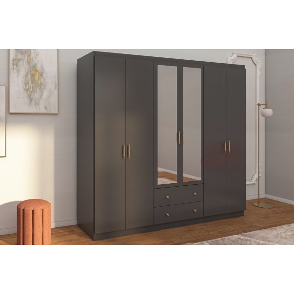 Lavinia garderob 210 x 50 x 210 cm - Antracit Lavinia garderob 210 x 50 x 210 cm - Antracit