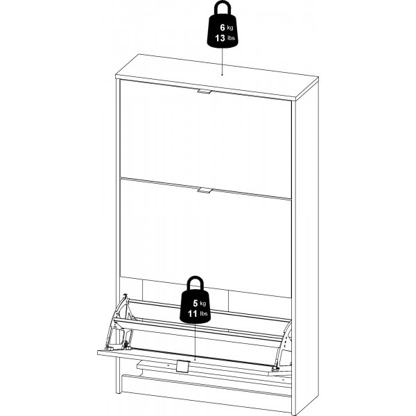 Shoes djupt skoskp med 3 fack - Ek/vit